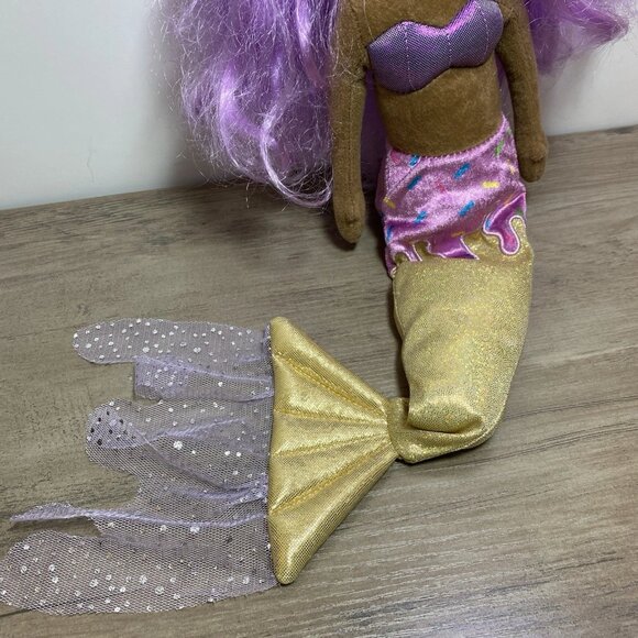 Aurora Sea Sparkles Sprinkle Sparkles Blueberry Mermaid Plush 18” Purple Hair - Picture 2 of 5